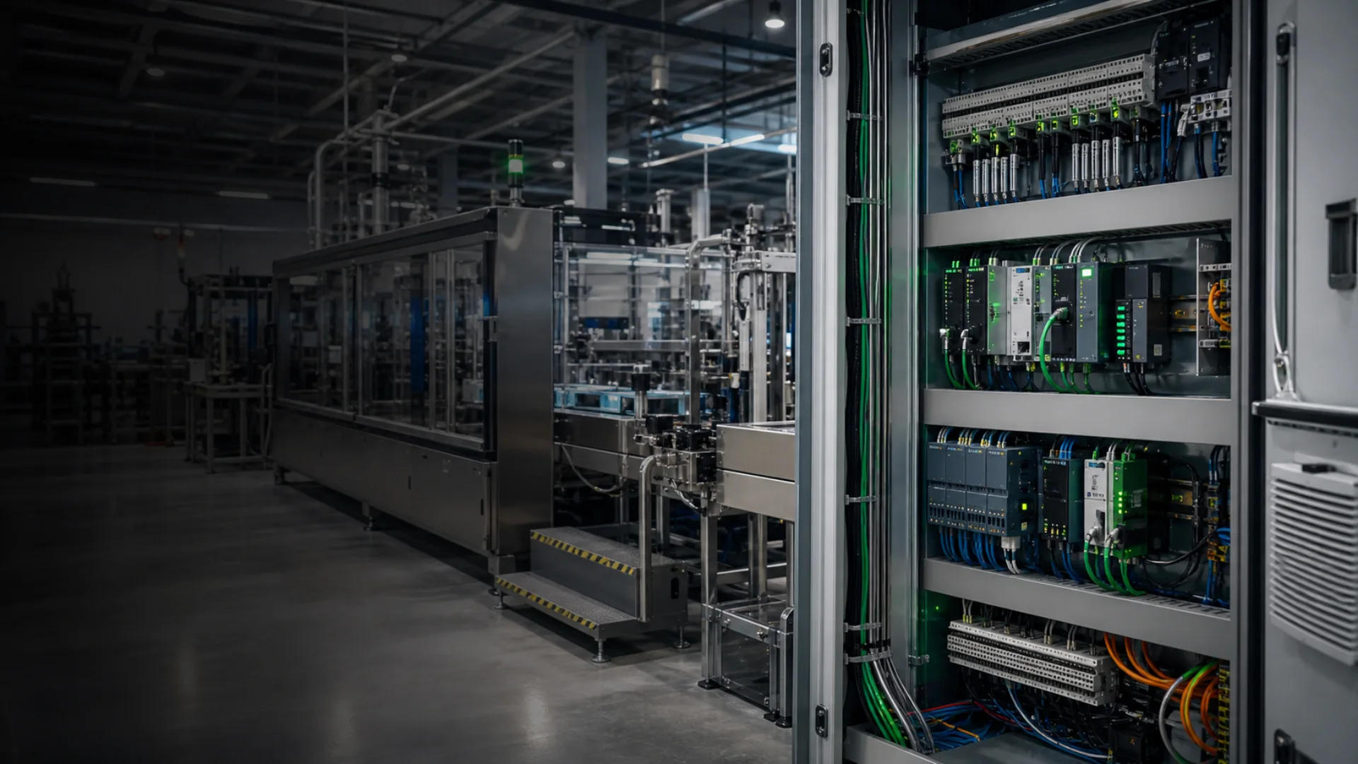 Industrielle Steuerungs- und Dateninfrastruktur in einer Produktionsanlage